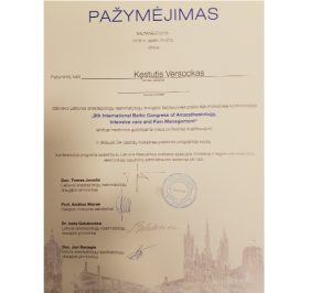 anesteziologija - gydytojo pazymejimas