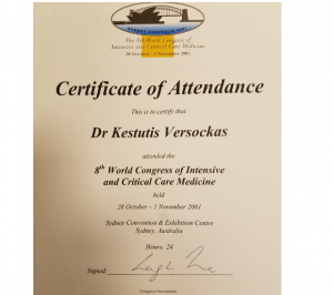 world congress - critical care medicina personalo sertifikatas